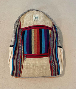 Stor handgjord ryggsäck av hampa